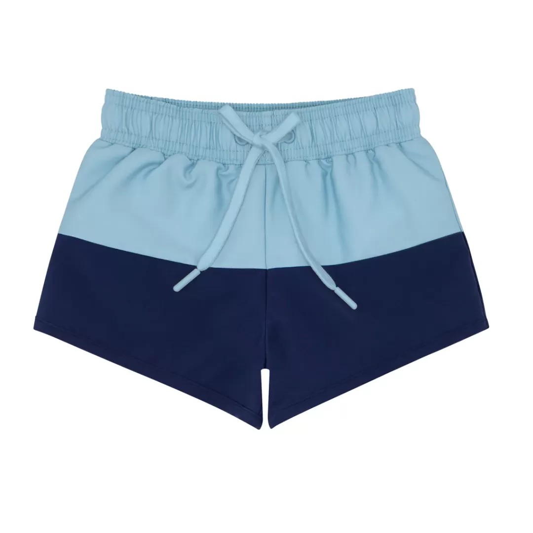 Boys Freshwater Blue And Navy Colorblock Boardie | Swim<minnow Cheap