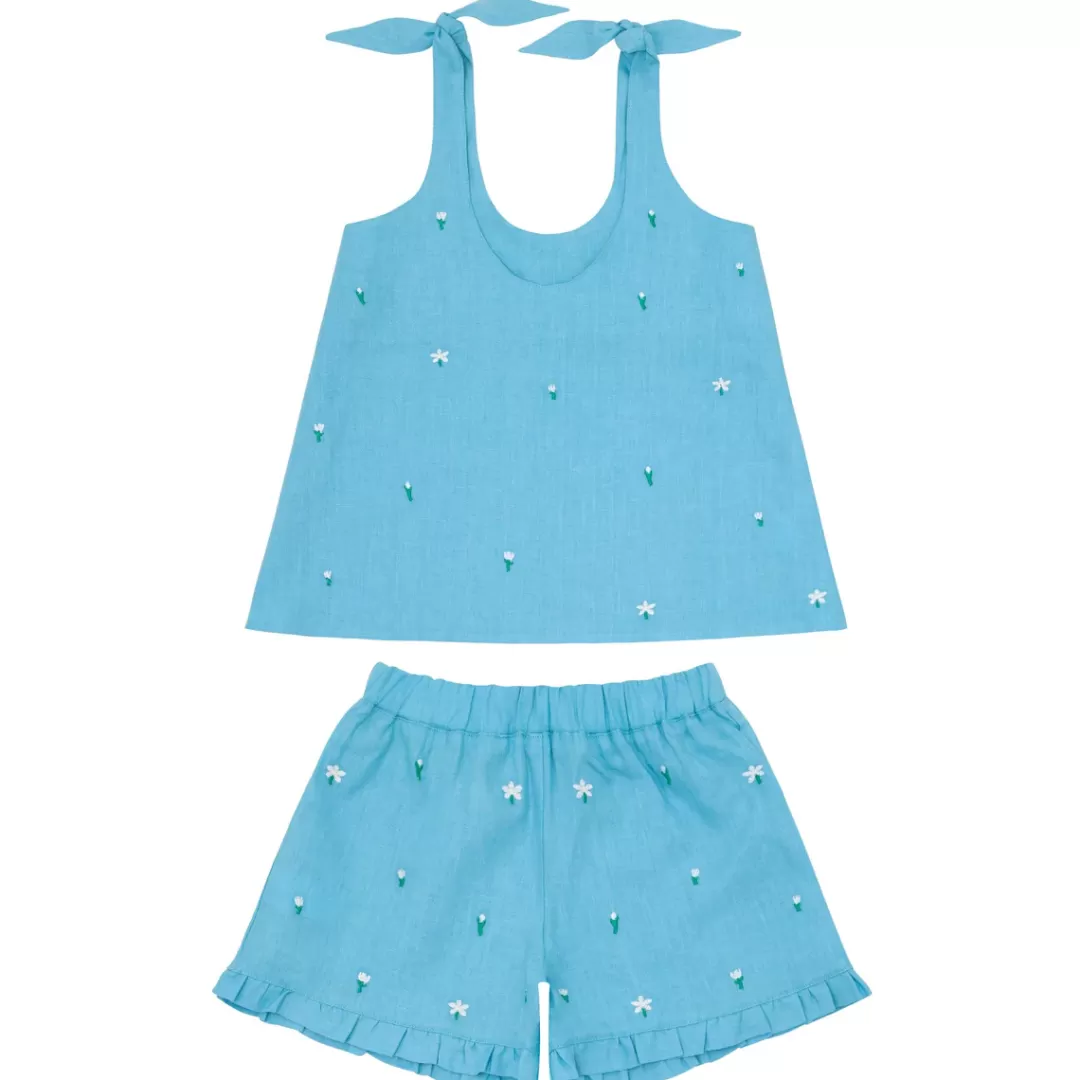 X Fanm Mon Girl's Tie Knot Short Set<minnow Outlet